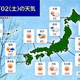 土曜　日本海側は雪や雨　北陸は土砂災害警戒　太平洋側も冬の寒さ　日曜は雷雨に注意