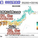 西日本で深刻な少雨　90日間降水量が平年の2割以下も　明日6日朝にかけて所々で雨