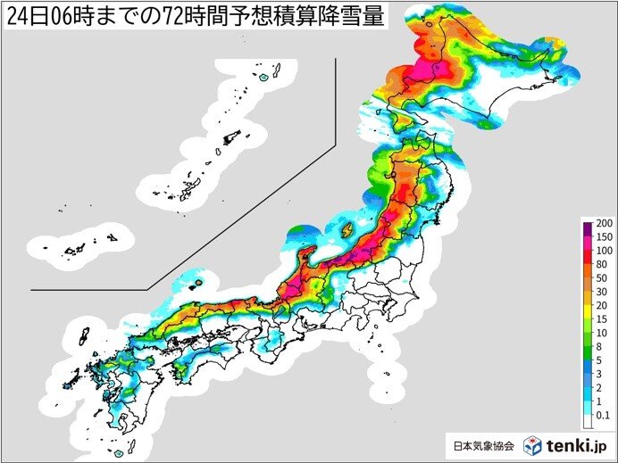 23日にかけて　日本海側は広く警報級の大雪の恐れ　市街地も積雪　立ち往生に警戒