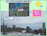 北の空にかかる虹　福岡