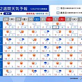 2週間天気　大晦日は全国的に雨・風強まる　元日は日本海側で雪　太平洋側も北風強い