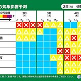 道路の気象影響予測　三が日は北海道で影響大　4日は東～西日本も雨風強まる