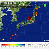 令和6年能登半島地震　過去72時間に震度5弱以上は13回