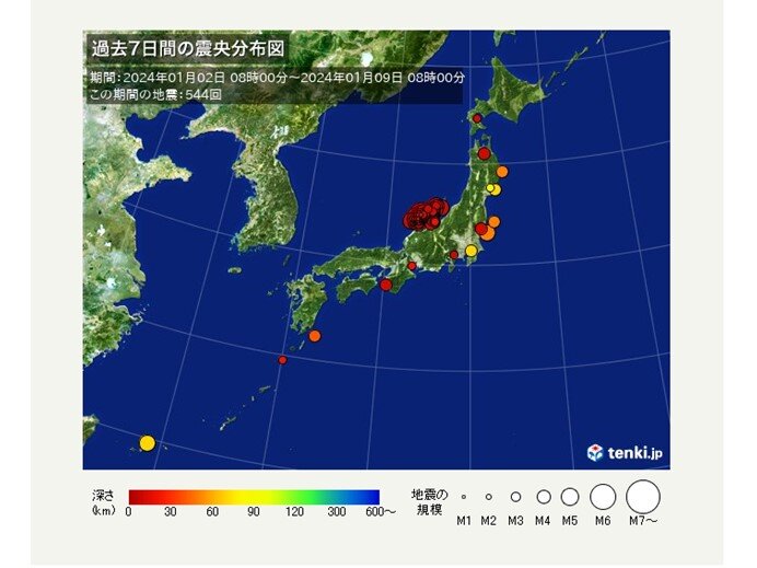 令和6年能登半島地震　丸1週間たっても震度3以上の地震続く　震度5弱以上は15回