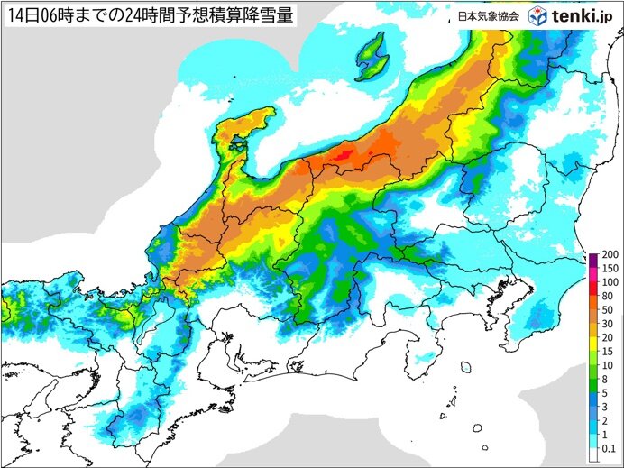 今日13日 強い寒気流入 北陸も広く雪 被災地も積雪に 日中も真冬の寒さ