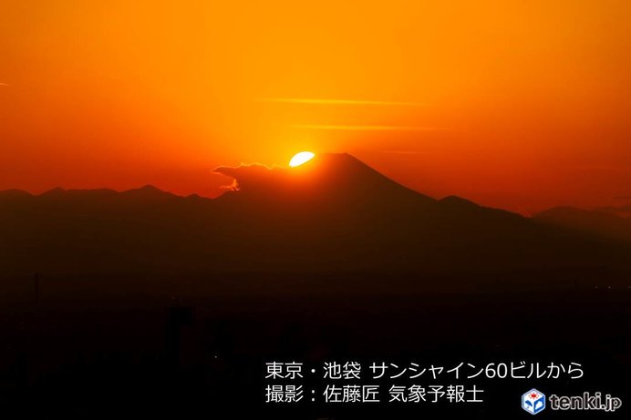 晴れて富士山見えた　ダイヤモンド富士は?