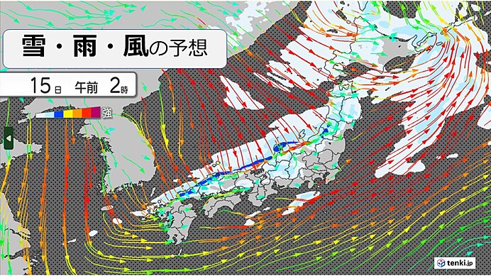 明日15日～16日　北海道から北陸は大雪　交通機関の乱れに警戒