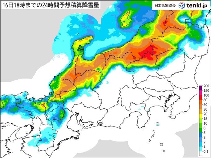 明日にかけ日本海側は大雪や猛吹雪、高波に警戒　北陸は雪の量が一気に増える恐れも