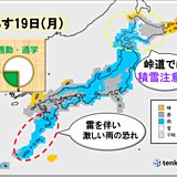 19日　通勤・通学時は雨傘を!