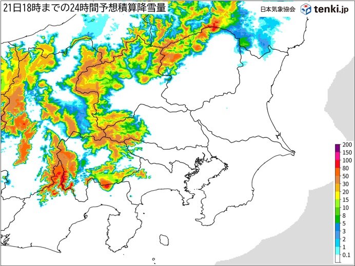 関東甲信　山間部は大雪に警戒