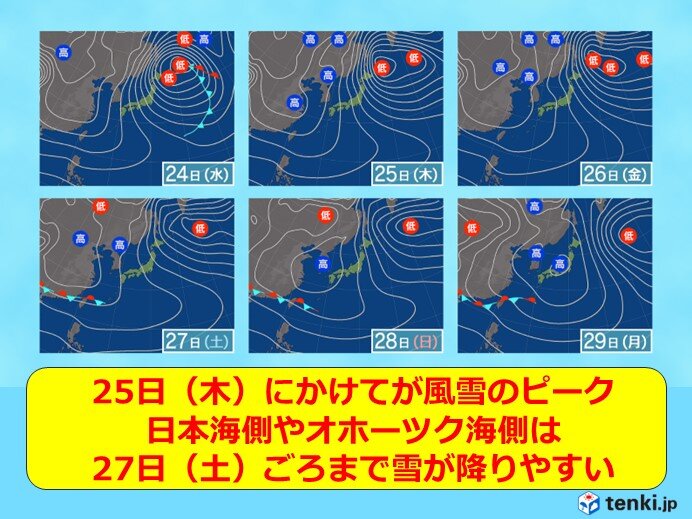 北海道　25日にかけて大雪や猛ふぶきの恐れ　交通障害などに警戒