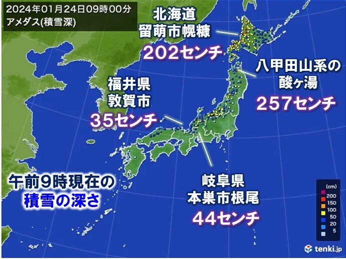 平地でも積雪急増　記録的な大雪も　各地で風が強まる　大雪や暴風に警戒を