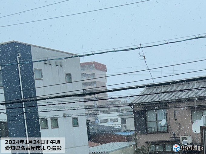 名古屋市など東海の平地も雪　普段雪の降らない所でも積雪の恐れ