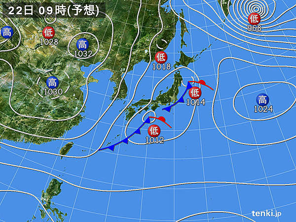 水・木曜日の天気　山沿いは雪も