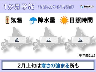 北海道の1か月予報　気温は期間の前半に低く　後半高め傾向　雪は平年並みか少なめに