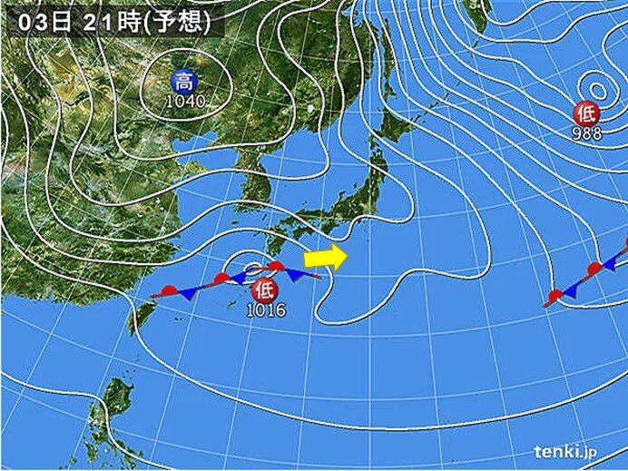 寒気の影響が続く　九州には低気圧が接近