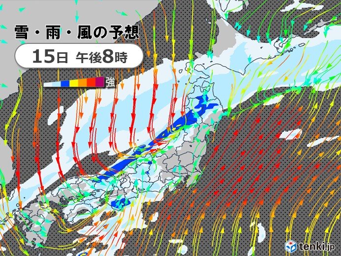 15日　雨風が強まり「春の嵐」に　気温上昇　最高気温20℃超えの所も