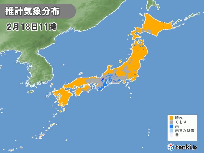 近畿～東海　午後も雨が降りやすい　紀伊半島周辺では本降り