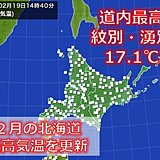 北海道　2月の最高気温を更新　しかし明後日からは冬に逆戻りで厳しい寒さに