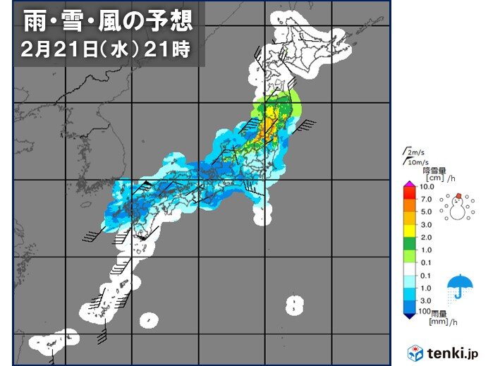 西・東日本は雨　北日本は雪