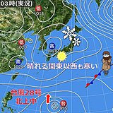 今日も全国寒い　北は雪　南には台風28号