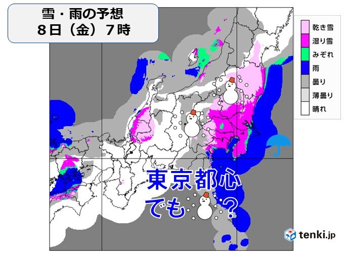 1週目(4日～10日)　7日～8日は関東で雪?