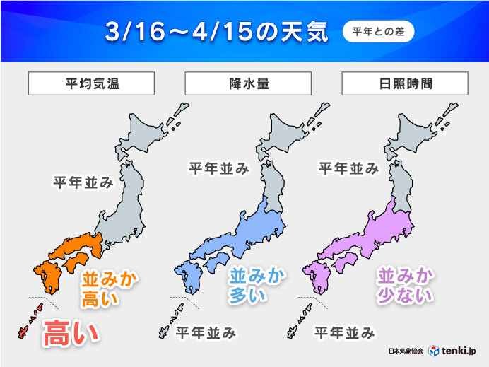 気温は西ほど高め　西・東日本は雨多い傾向