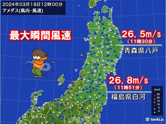 東北は冬を思わせる嵐　鉄道など交通にも影響