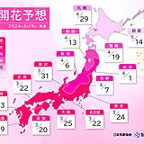 2024年桜開花予想更新　桜の開花迫る　寒の戻りで前回より遅く　東京24日