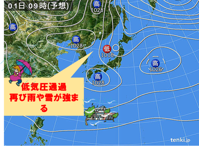 1日(土)再びふぶきに