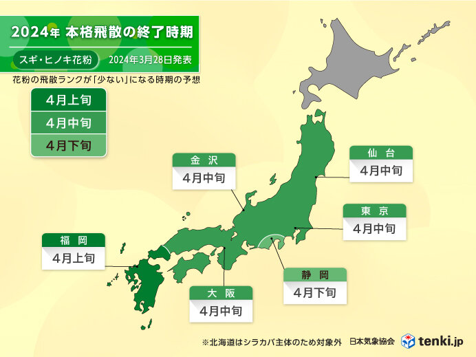 スギ・ヒノキ花粉の飛散はいつまで?