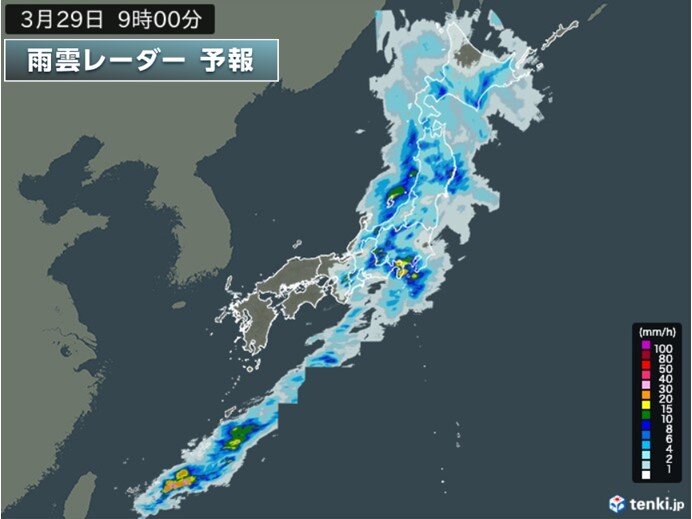関東にも発達した雨雲