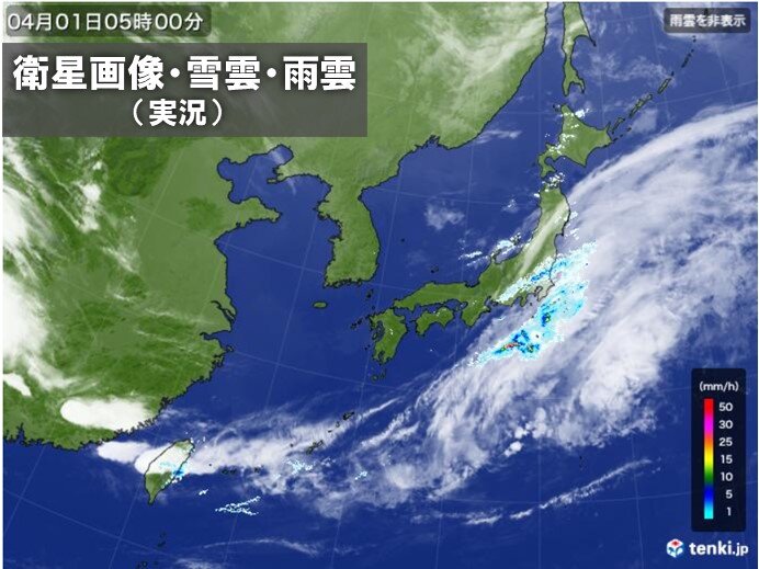 関東から北　所々で雨や雪