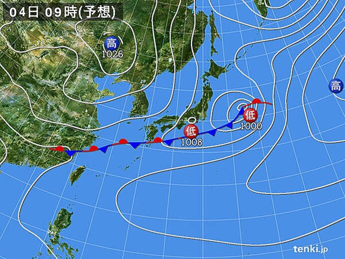 前線や低気圧の影響で大気の状態が不安定　西日本で大雨の恐れ