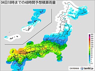 明日3日(水)は広く雨　西日本で警報級の大雨の恐れ　東海や関東も雨脚強まる