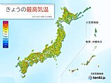 全国的に季節外れの陽気続く　北海道で「真夏並み」観測　明日も九州～東海25℃超か