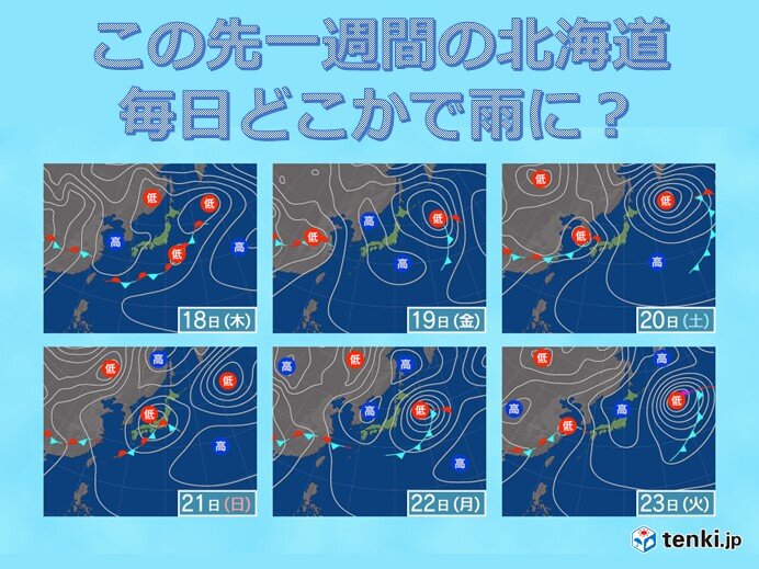 この先一週間の北海道の天気　道内は毎日どこかで雨に?