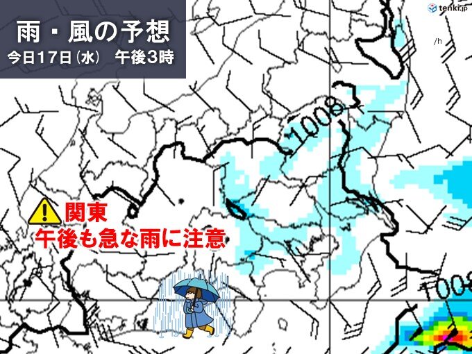 午後も所々で積乱雲が発達　都心も一時雨の可能性