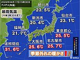 今日17日も季節外れの暖かさ　週末は夏日続出　エアコンの試運転を