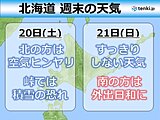 北海道の週末の天気　峠では積雪の恐れ　路面状況の変化に注意