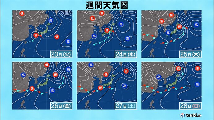 24日(水)　帰宅時間帯は雨脚が強まる　大きめの傘が必要