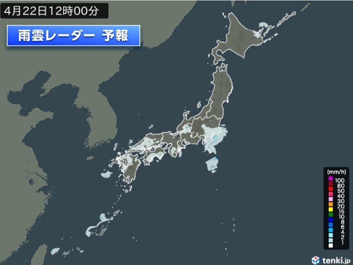 今日の各地の天気　九州～関東はすっきりせず