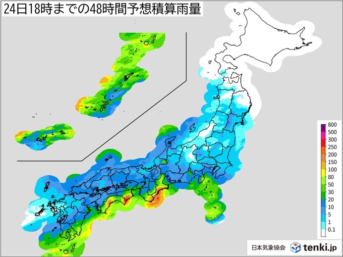 23日(火)夜　四国では警報級の大雨に警戒