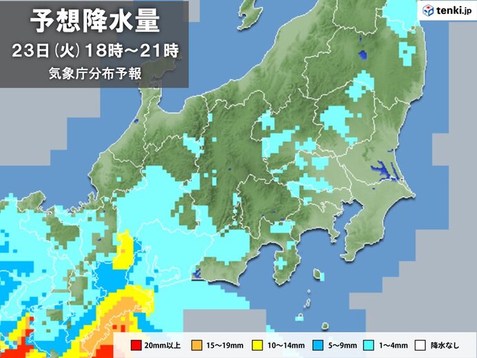 関東　今日23日は一部でにわか雨　明日は朝の通勤時から本降り　帰宅時は強雨も