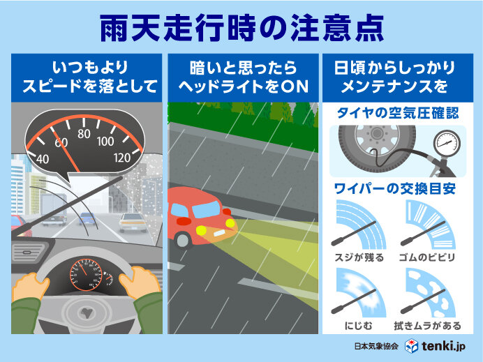 雨の日に高速道路を運転する際の注意点