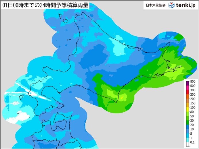 明日は全道的に雨　局地的にまとまった雨量に