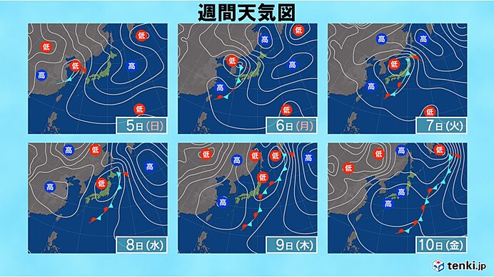 GW最終日の6日　天気下り坂　連休明け7日～9日も傘が必要