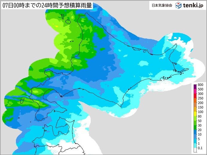 明日の午後には全道的に雨　中心は日本海側