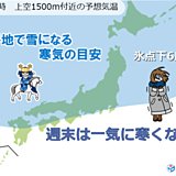 週末は真冬の寒気で厳寒　西日本の平地も雪