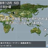 南太平洋で地震　日本で若干の海面変動